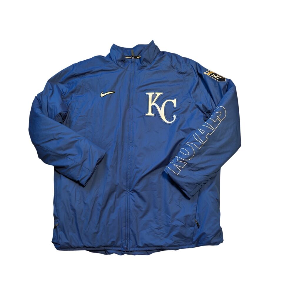 Nike MLB Kansas City Royals Men’s Blue Full Zip Baseball Winter Jacket Size XL